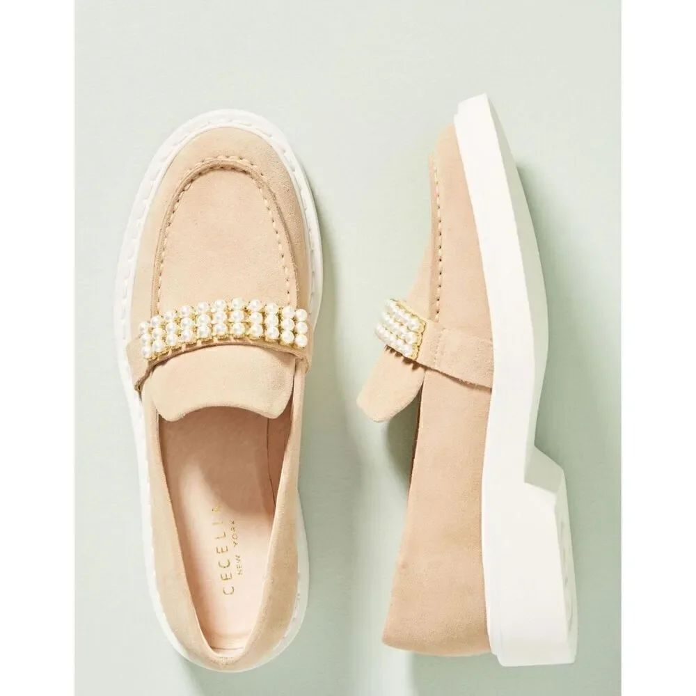 Cecelia New York Rita Platform Loafers in Biege NWOB Size 6